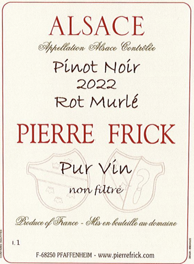 Pierre Frick - Pinot Noir 2022 Rot Murlé